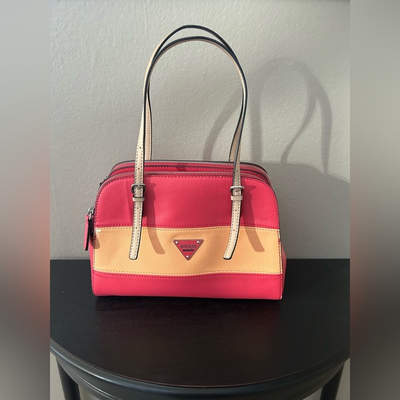 Guess Handbags - Guess Pink and Tan Satchel